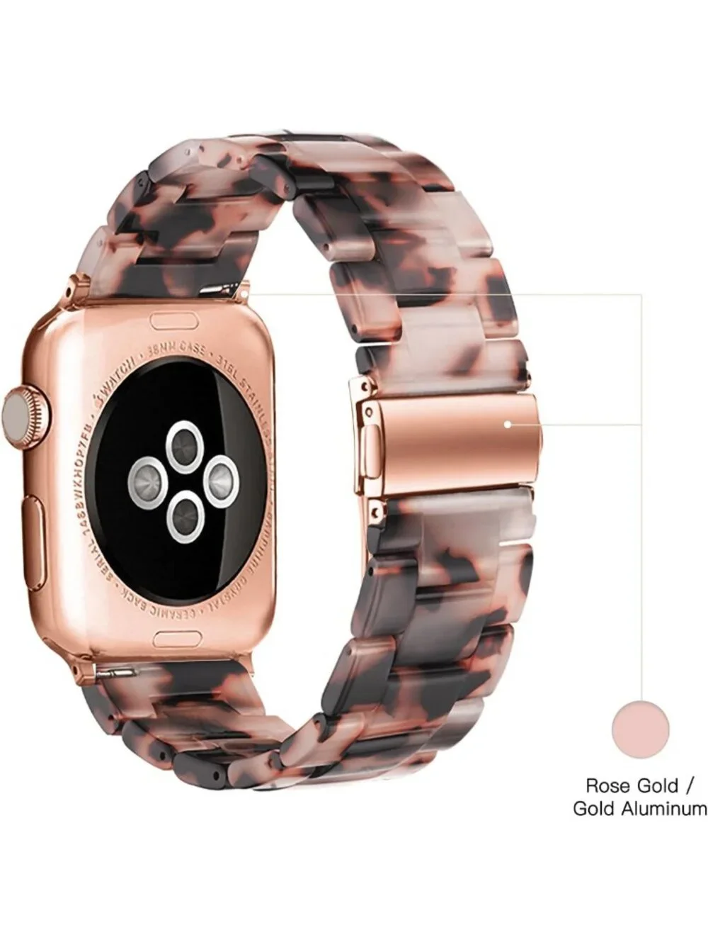 Stylish Lightweight Resin Apple Watch Bands for Men & Women, 38mm-49mm